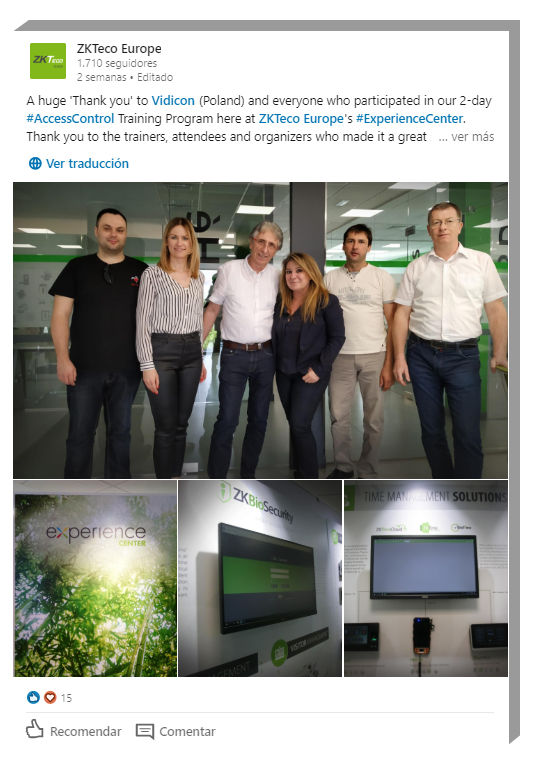 Vidicon visit's ZKTeco Europe ZKTeco Europe, Vidicon, ZKTeco, Access Control, Entrance Control,